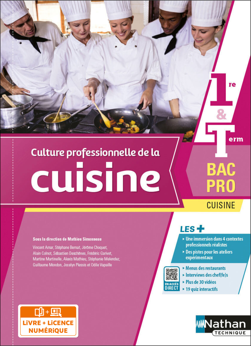 Couverture de Culture professionnelle de la cuisine 1re/Term Bac pro Cuisine - Livre + Licence élève 2022