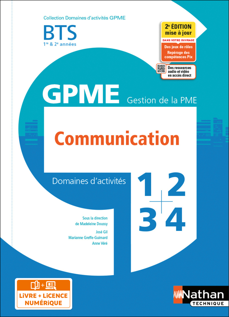 Couverture de DOM ACT BTS GPM - Communication BTS Gestion de la PME 1ère/2ème années (DOM ACT GPME) Livre + licence élève - 2021