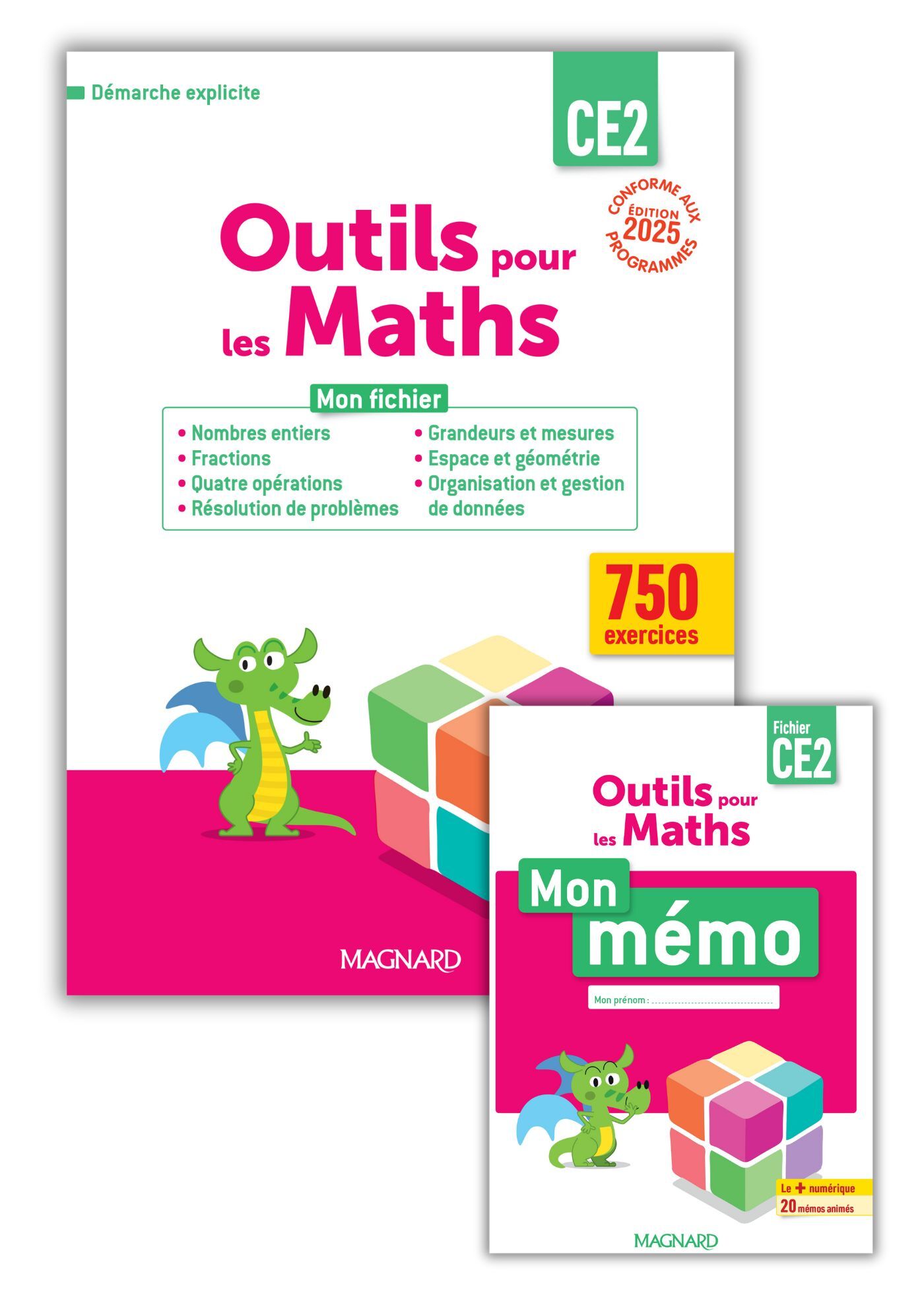 Couverture de Outils pour les Maths - Outils pour les Maths CE2 par domaine (2025) - Fichier de l'élève + Mémo