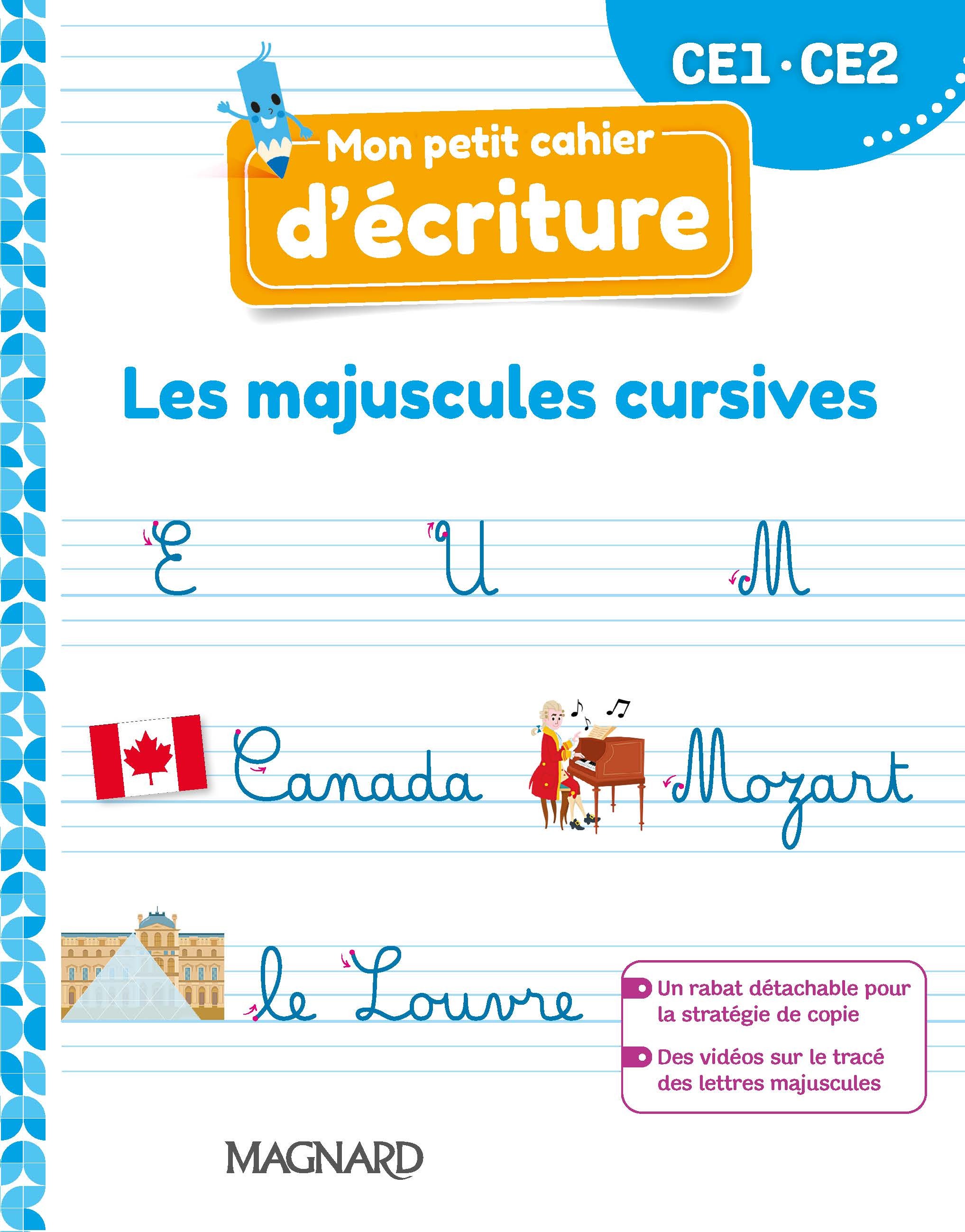 Couverture de Mon petit cahier d’écriture - Mon petit cahier d'écriture CE1 / CE2 : Les majuscules cursives (2022) - Cahier