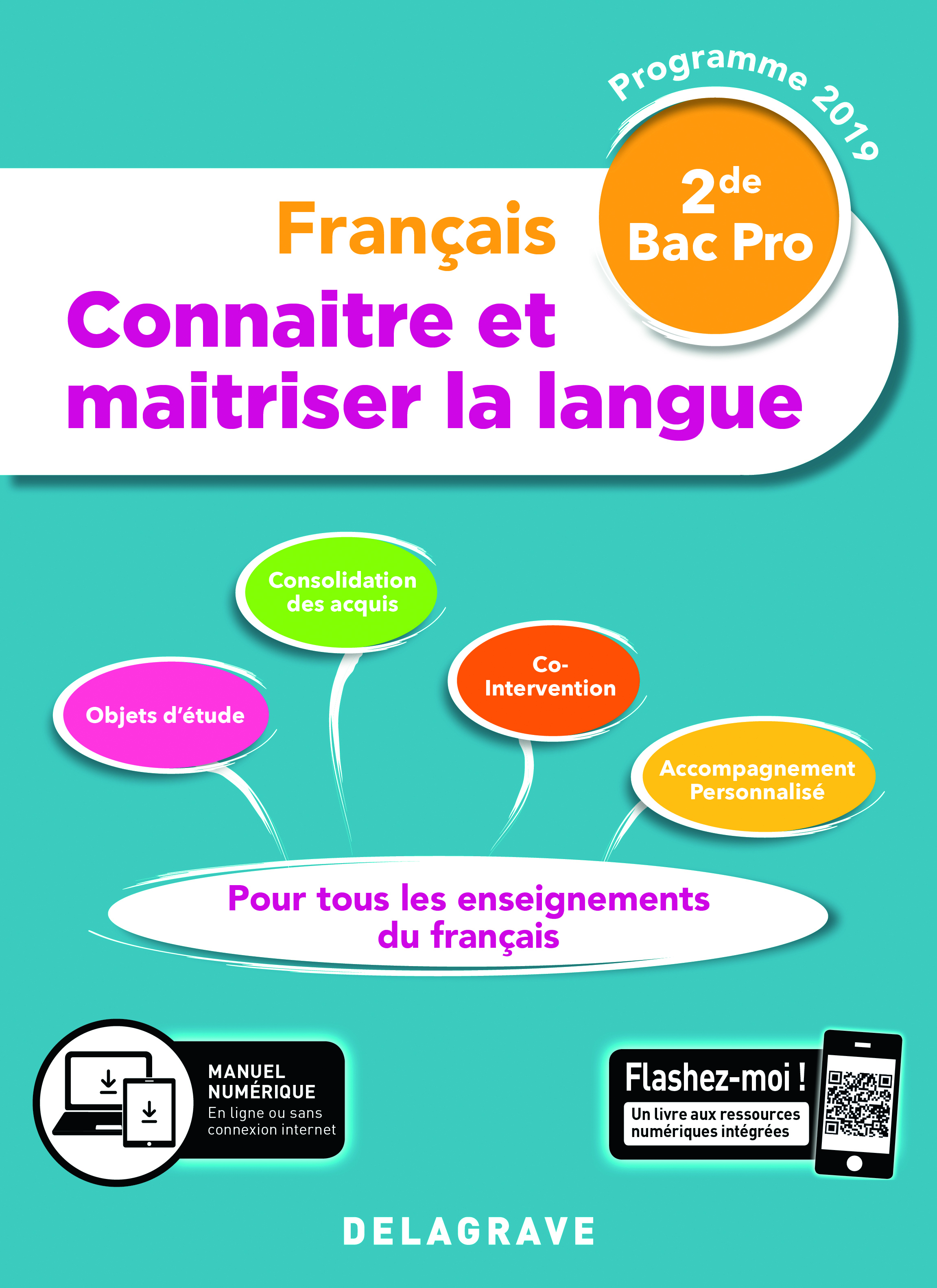 Couverture de Connaitre et maitriser la langue 2de Bac Pro (2019) - Pochette élève - Français
