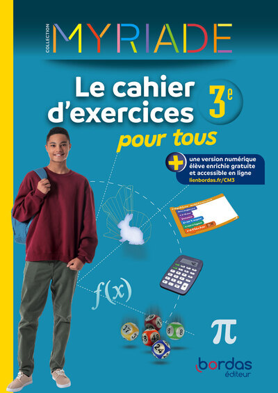 Couverture de MYRIADE - Myriade Maths 3e 2024 Cahier d'exercices pour tous
