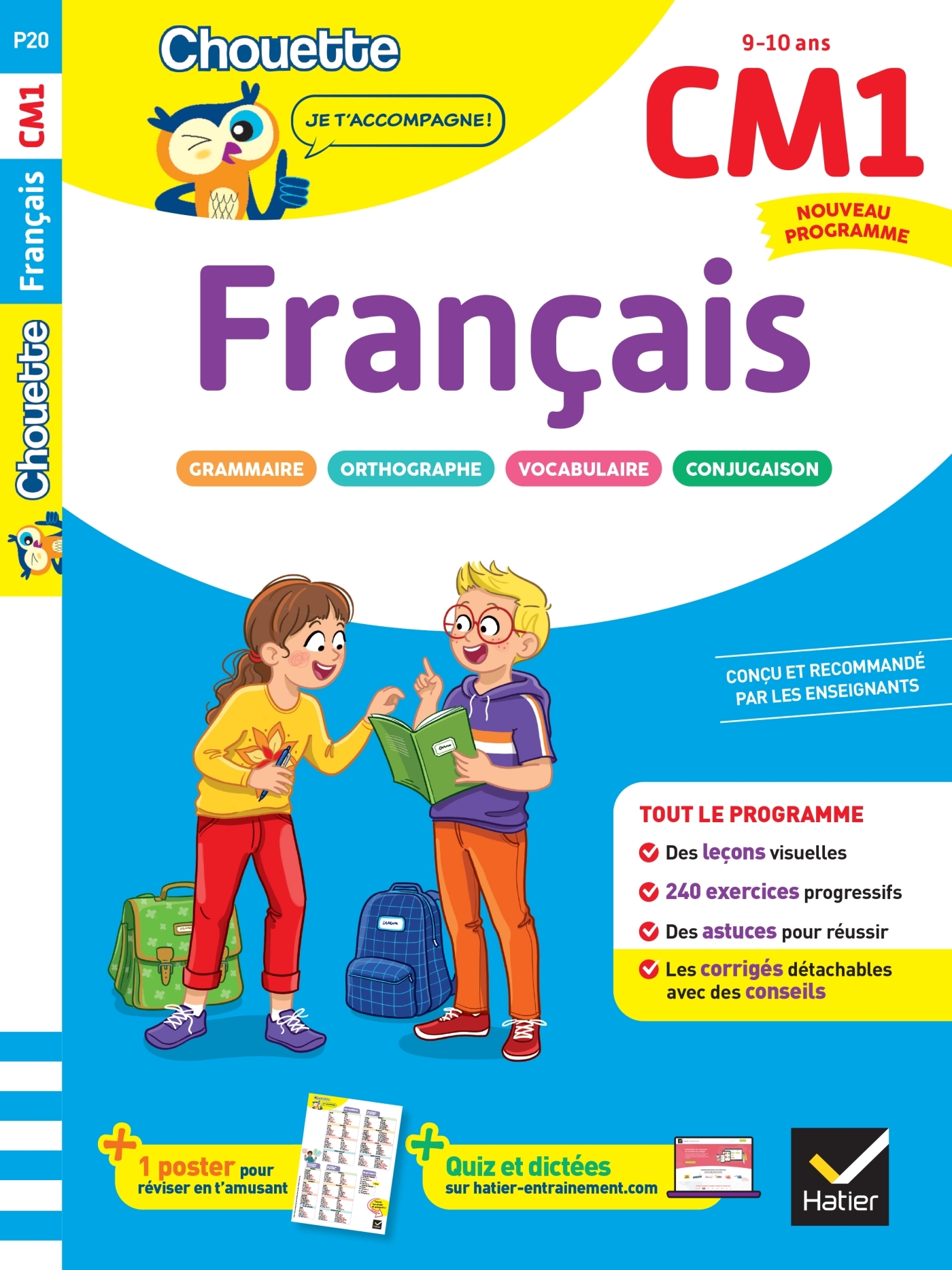 Couverture de Chouette Entraî n° 20 - Français CM1 - Cahier de soutien nouveau programme - Leçons et exercices corrigés