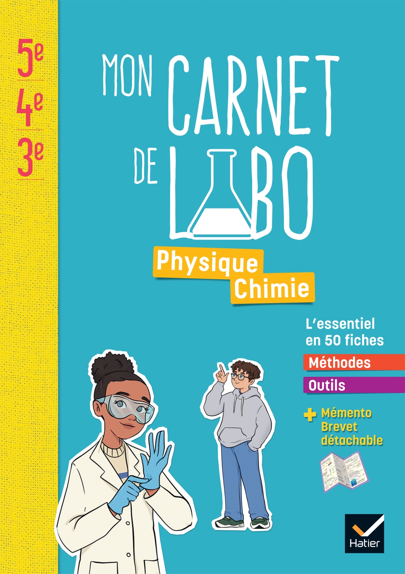 Couverture de Microméga collè - Microméga Physique Chimie Cycle 4 - Ed 2025 - Mon carnet de labo
