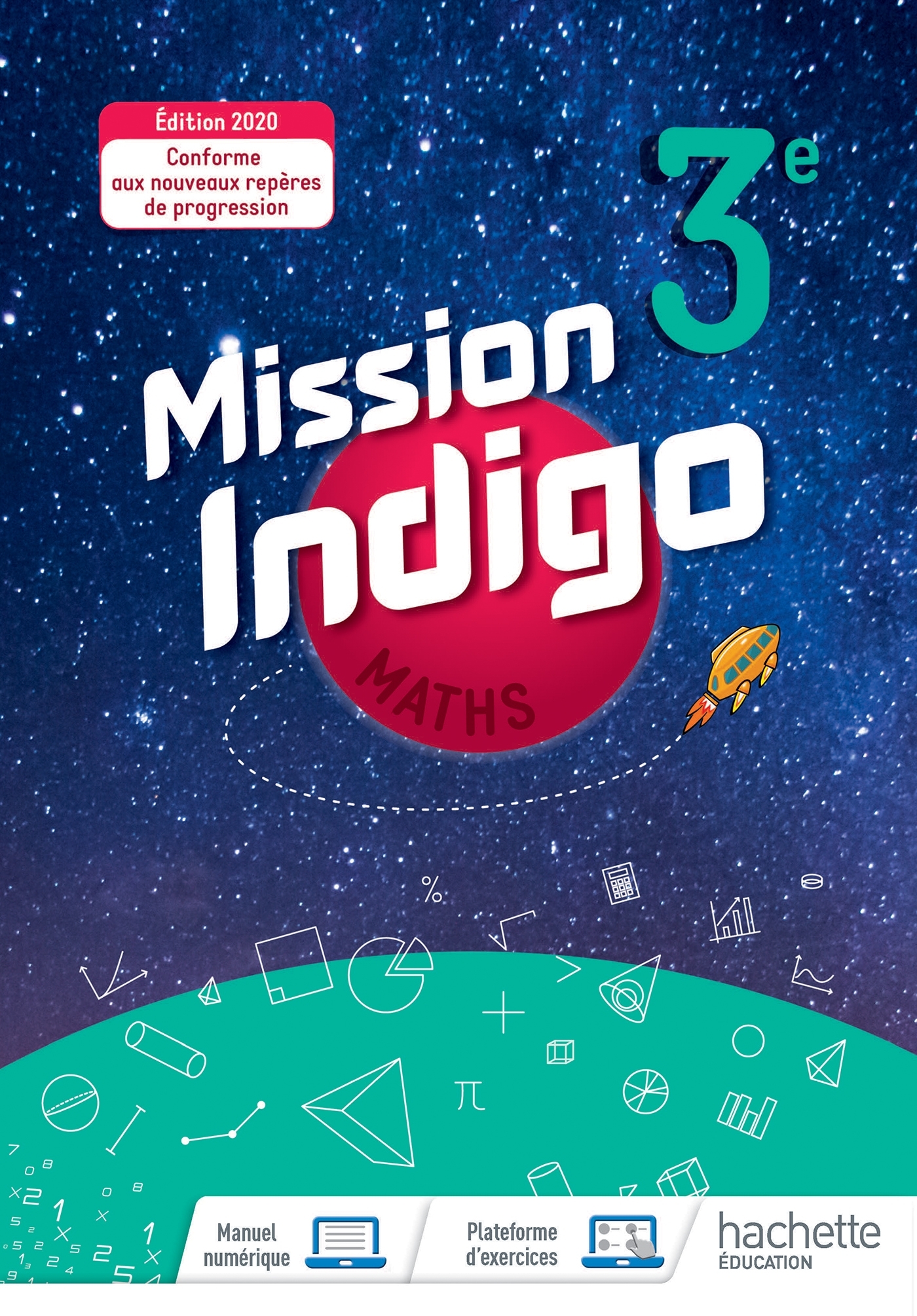 Couverture de Mission Indigo - Mission Indigo mathématiques cycle 4 / 3ème - Livre élève - éd. 2020