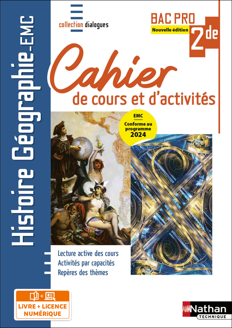 Couverture de DIALOGUES - Histoire - Géographie - EMC - 2e année Bac Pro - Coll. Dialogues - Éd. 2025 - Livre + licence