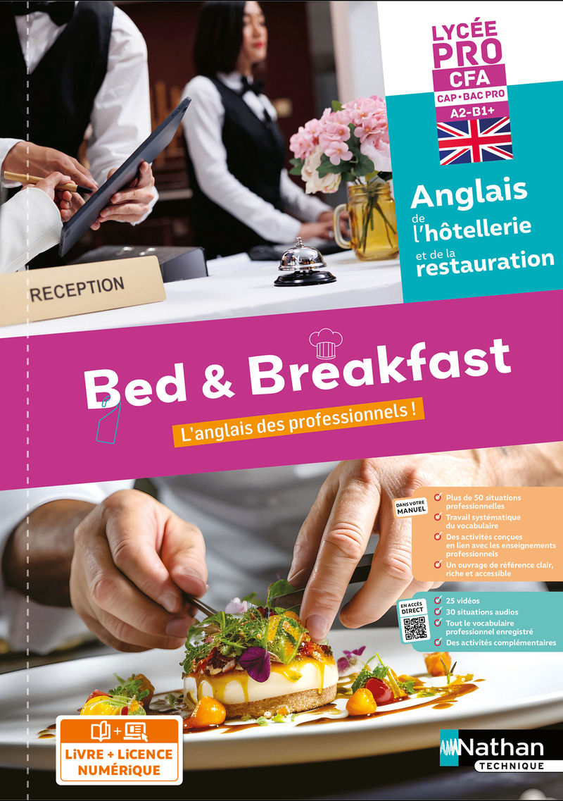 Couverture de Bed & Breakfast Anglais de l'hôtellerie-restauration LP/CFA/BAC PRO et CAP - 2024 - Cahier - élève - + iManuel