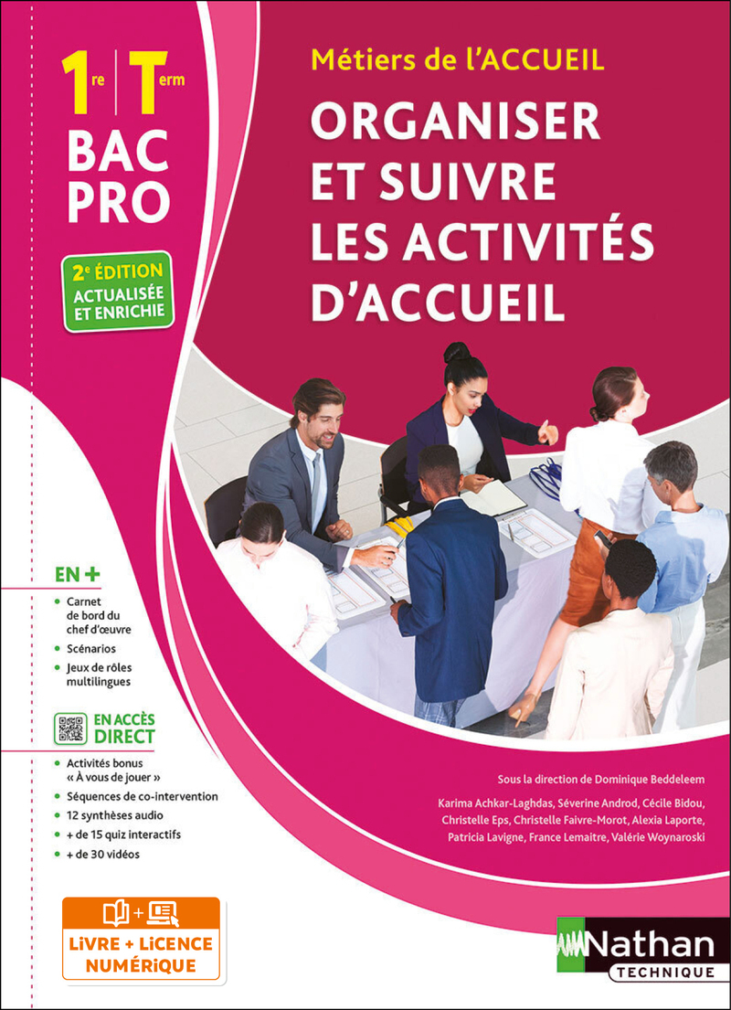 Couverture de Organiser et suivre les activités d'accueil 1re/Term Bac pro - Livre + licence élève - 2023
