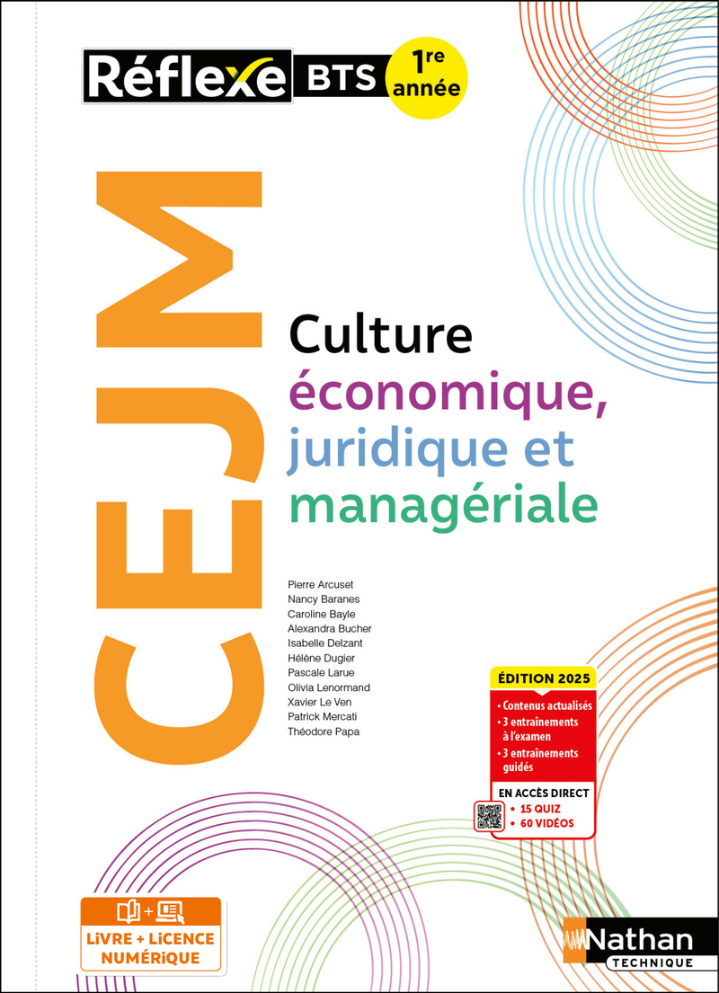 Couverture de Culture économique, juridique et managériale - BTS 1re année - Coll. Réflexe - Éd. 2025 - Livre + licence
