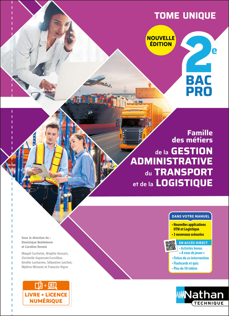 Couverture de Métiers de la gestion administrative du transport de la logistique 2de Bac Pro AGOrA-OTM-Logistique - 2024 - Pochette - élève - + iManuel