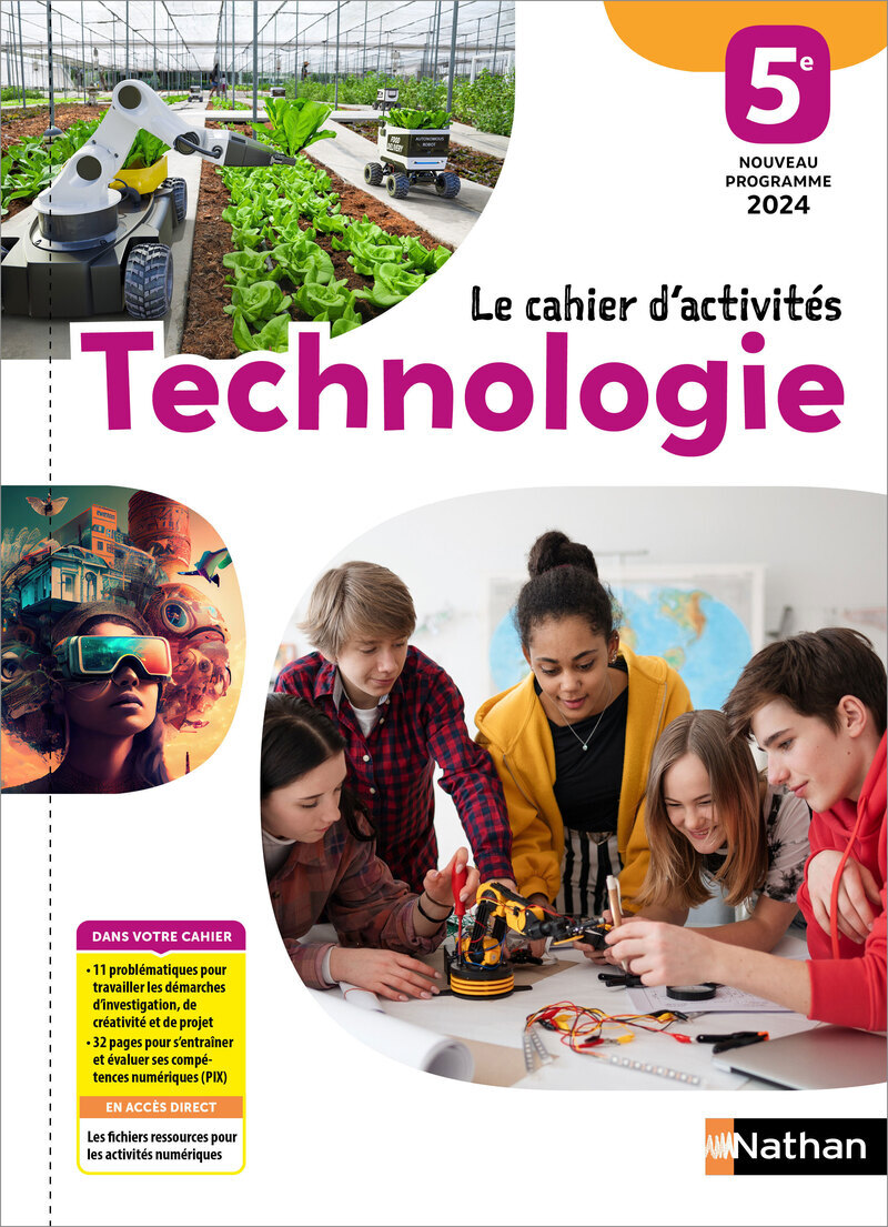 Couverture de Technologie 5e - 2024 - Cahier d'activités - élève