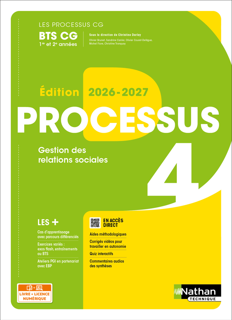 Couverture de PROCESS BTS CG - Processus 4 - Gestion des relations sociales - BTS CG 1re et 2e années - Coll. Les Processus CG - Ed. 2026