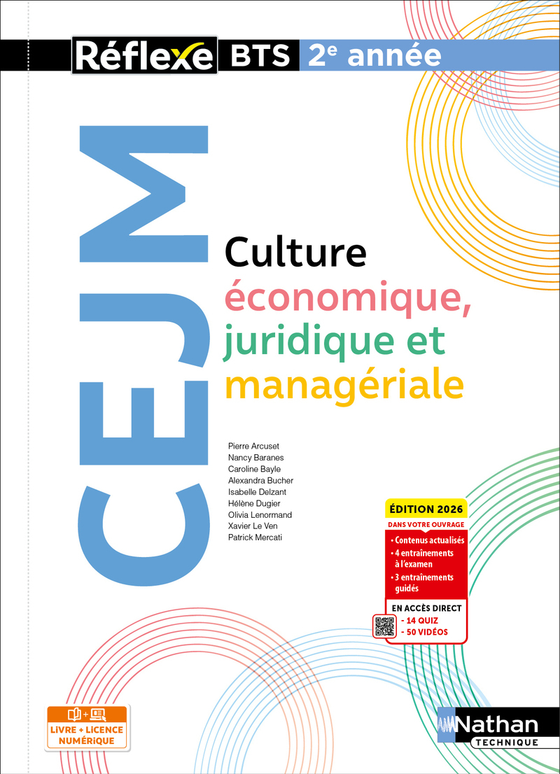 Couverture de POCHETTE REFLEX - Culture Economique, Juridique et Managériale (CEJM) - BTS 2e année - Coll. Réflexe - Ed. 2026