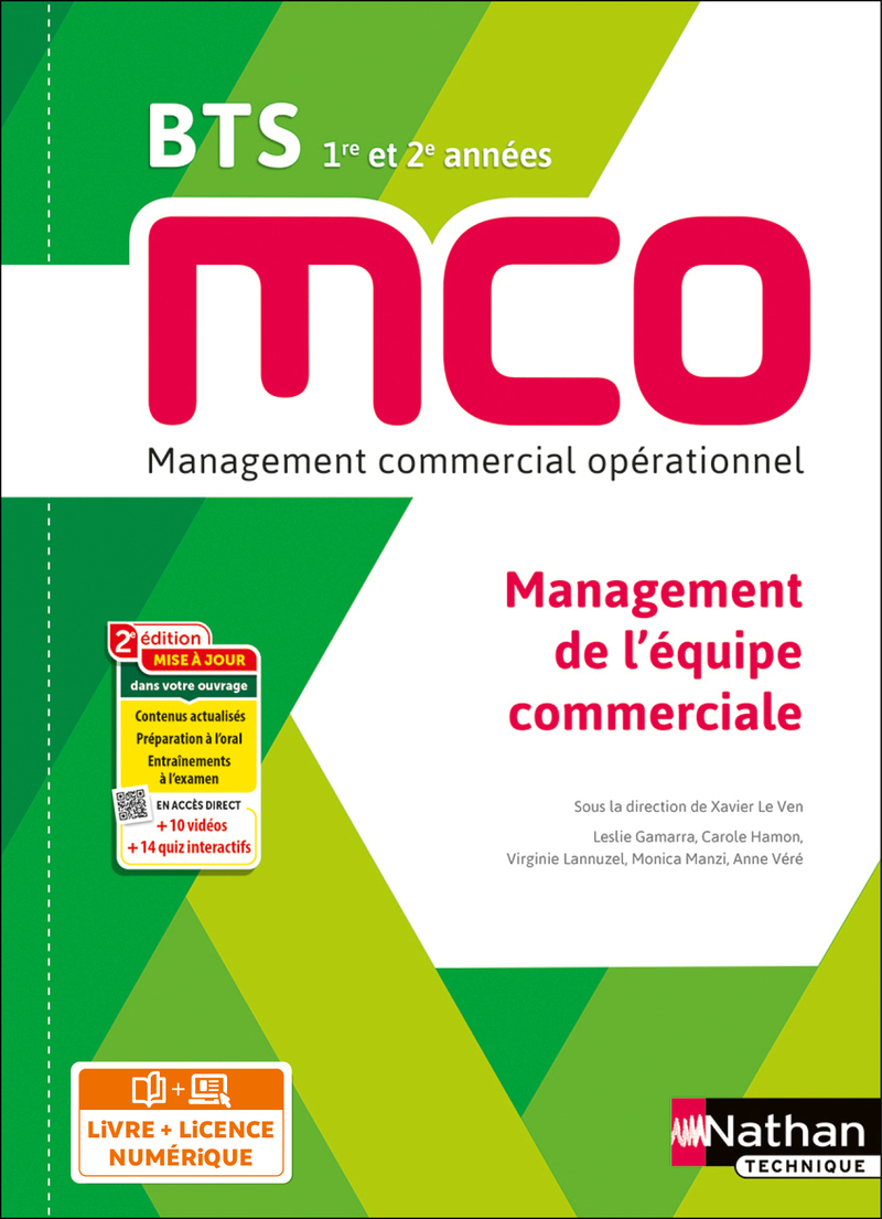 Couverture de BTS MOC - Management de l'équipe commerciale - BTS 1 et 2 MCO - Livre + licence élève - 2023
