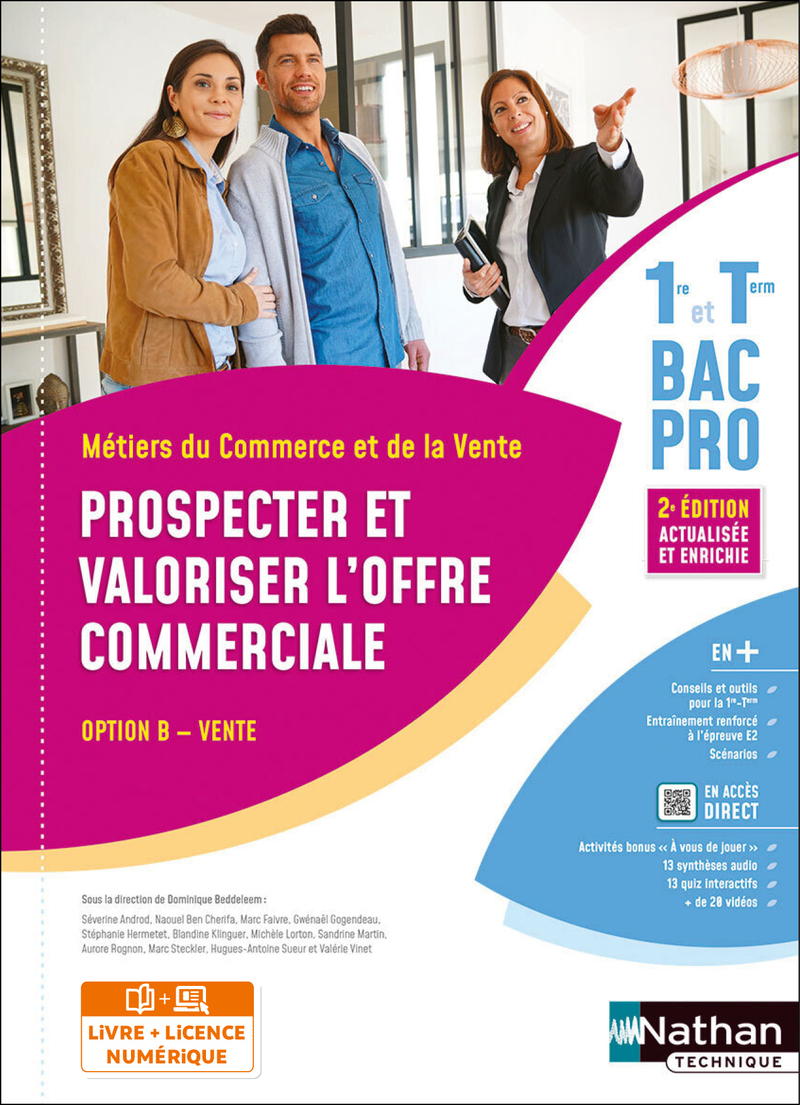 Couverture de Prospecter et valoriser l'offre commerciale - Option B - 1re/Term Bac pro - Livre + licence élève 2023