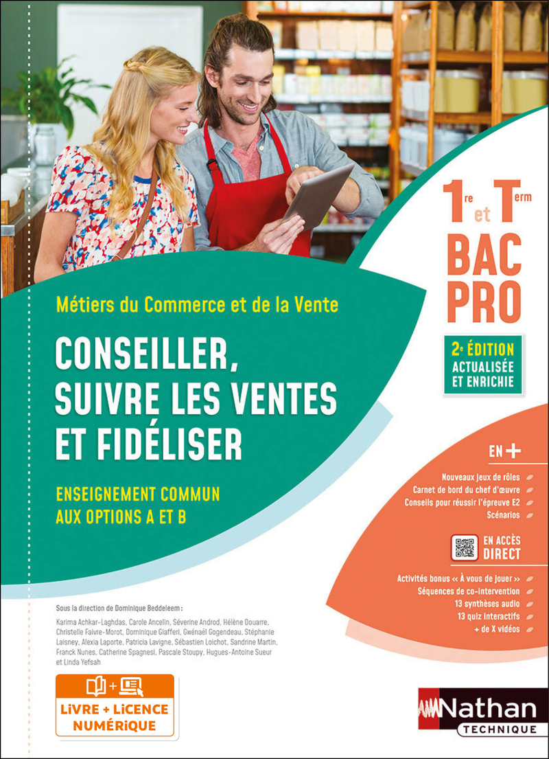 Couverture de Conseiller, suivre les ventes et fidéliser - Options A/B - 1ère/Term Bac pro - Livre + licence élève 2023