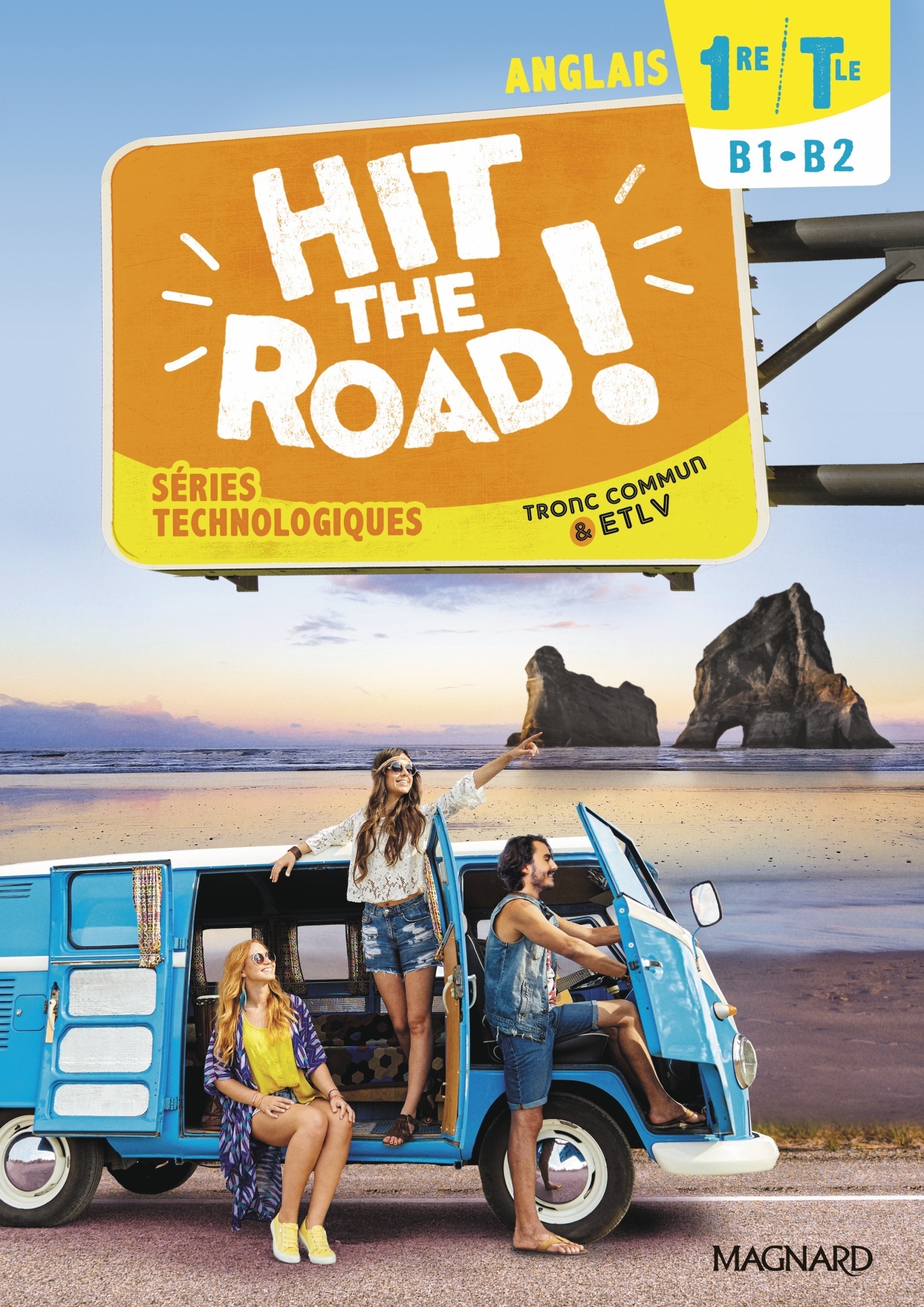 Couverture de Hit the Road - Hit the Road! Anglais Séries Technologiques 1re/Tle (2021) - Manuel - Cahier élève
