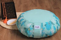 Zafu en Sarrasin Imprimé Tropical Bleu