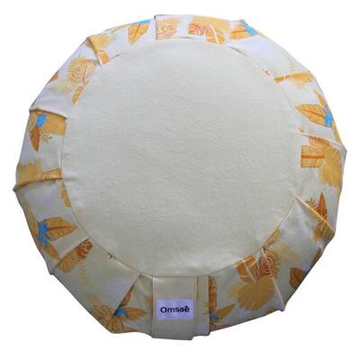 Zafu en Sarrasin Imprimé Tropical Jaune
