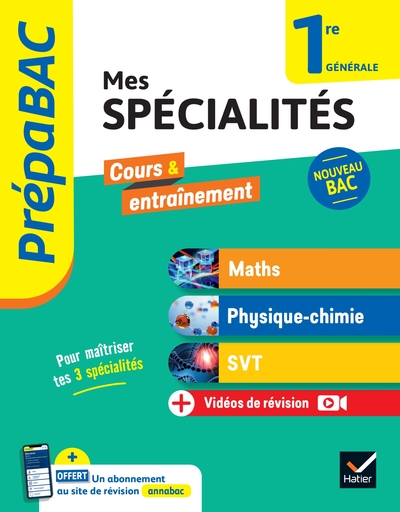 Prépabac - Mes spécialités Maths, Physique-chimie, SVT 1re générale - 2026-2027
