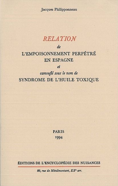 Relation de l'empoisonnement perpétré en Espagne