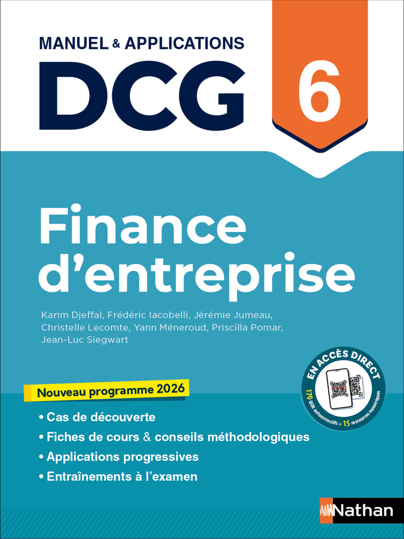 Finance d'entreprise - DCG - Épreuve 6 - Manuel et applications - 2026