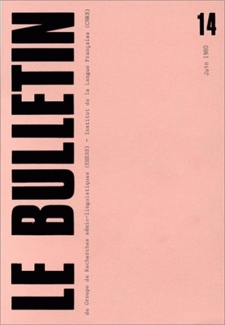 ACTES SEMIOTIQUES, N 14/JUIN 1980. LES UNIVERSAUX DU LANGAGE