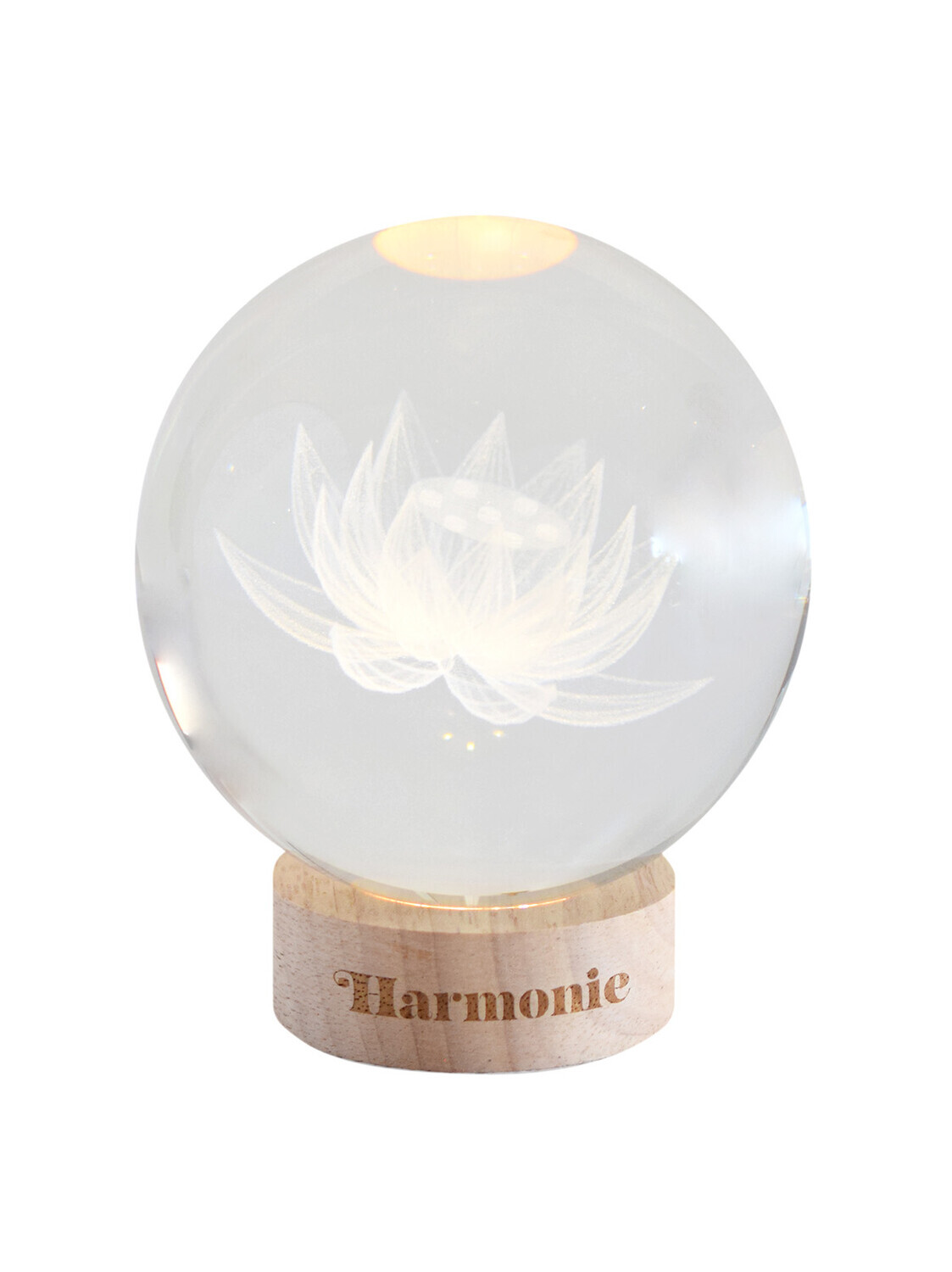 Sphère lumineuse "Harmonie intérieure" 10 cm Lotus