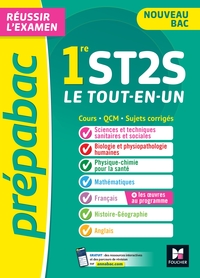 Prépabac 1re ST2S - Toutes les matières - Cours et entraînement au contrôle continu 2026