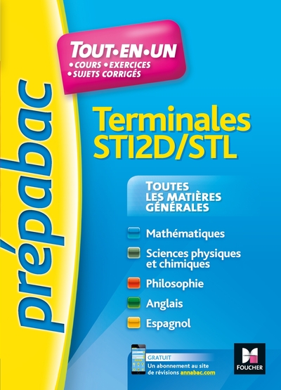 PREPABAC - Toutes les matières générales - Terminales STI2D - STL - Révision et entrainement