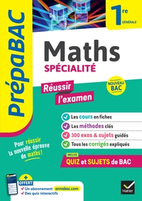 Prépabac Réussir l'examen" Maths 1re générale (spécialité) Bac 2027"