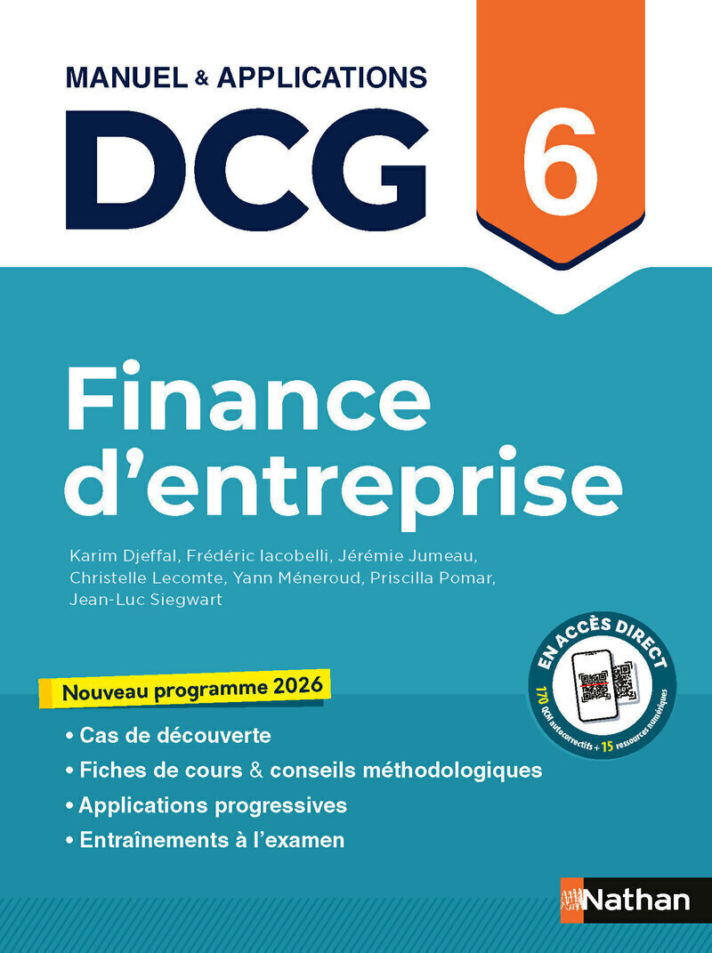 Finance d'entreprise - DCG - Épreuve 6 - Manuel et applications - 2026