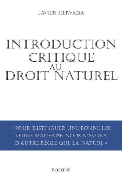 Introduction critique au droit naturel