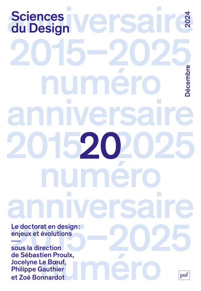 Sciences du Design n° 20 (2-2024) Le doctorat en design : enjeux et évolutions