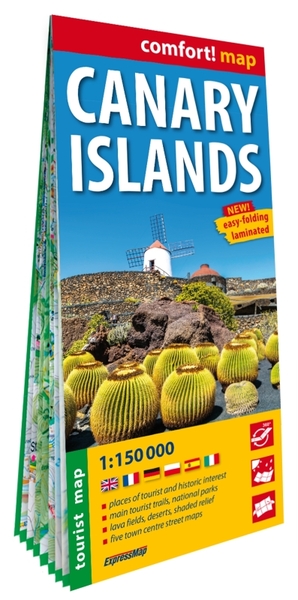 Îles Canaries 1/150.000 (carte grand format laminée). Canary Islands