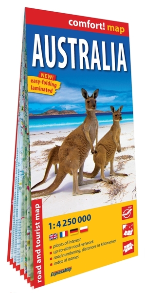 Australie 1/4.250.000 (carte grand format laminée). Australia - Anglais