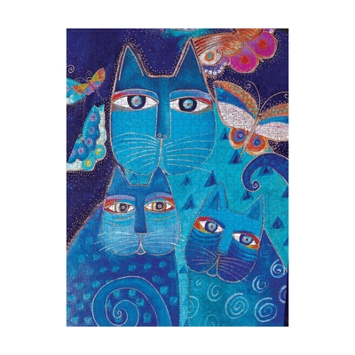 Puzzles Felins Fantastiques Chats Bleus et Papillons