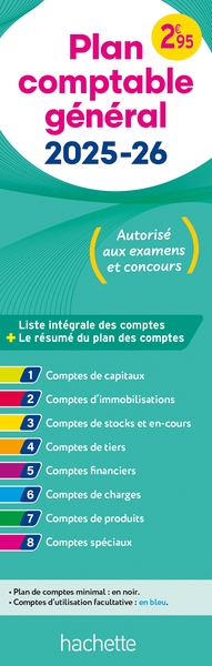 Plan comptable général 2025-2026 : applicable par anticipation dès 2024 : liste intégrale des comptes + le résumé du plan des comptes