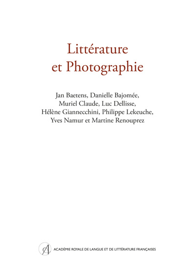 Littérature et Photographie