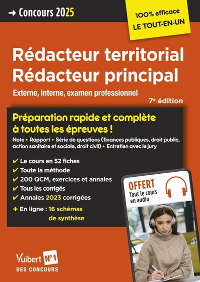 Rédacteur territorial, rédacteur principal : externe, interne, examen professionnel : concours 2025