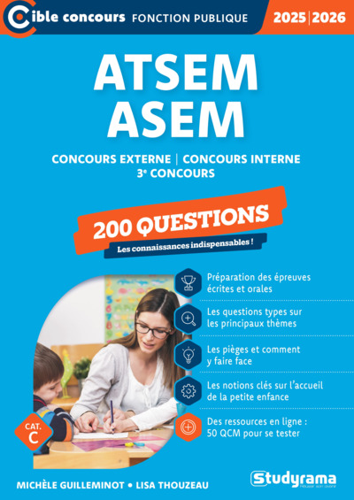 ATSEM, ASEM, concours externe, concours interne, 3e concours : 200 questions, cat. C : 2025-2026