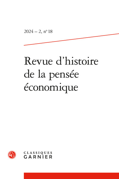 Revue d'histoire de la pensée économique, n° 18