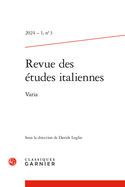 Revue des études italiennes, n° 3 (2024). Varia