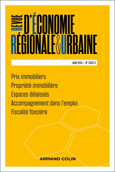 Revue d'économie régionale et urbaine, n° 3 (2024). Varia