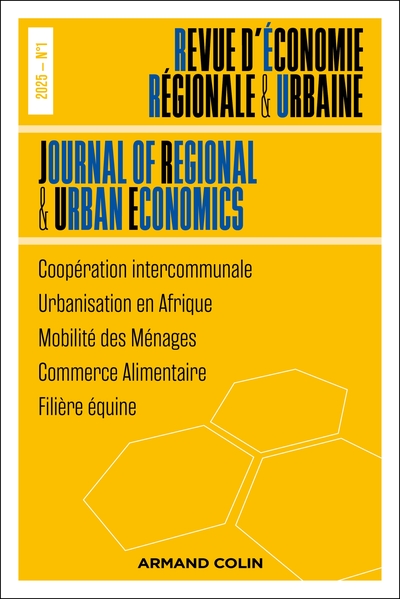 Revue d'économie régionale et urbaine, n° 1 (2025)