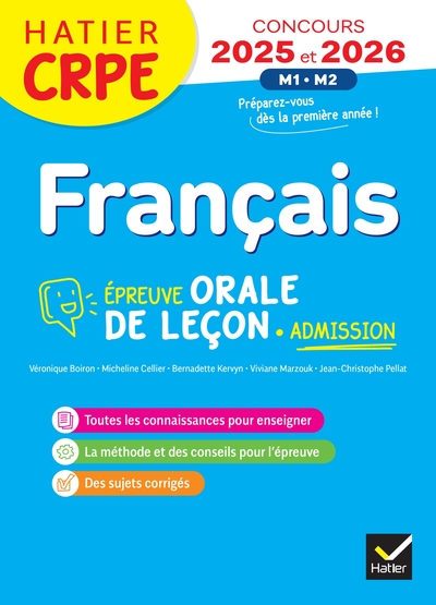 Français : épreuve orale de leçon, admission : CRPE concours 2025 et 2026, M1, M2