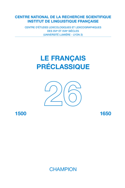 Français préclassique (Le), n° 26