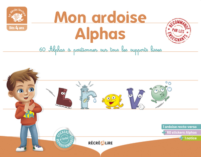 Mon ardoise Alphas : 60 Alphas à positionner sur tous les supports lisses