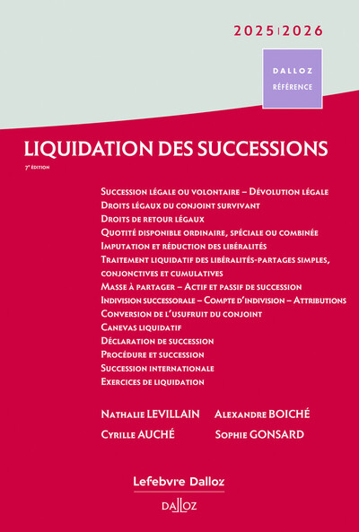 Liquidation des successions : 2025-2026