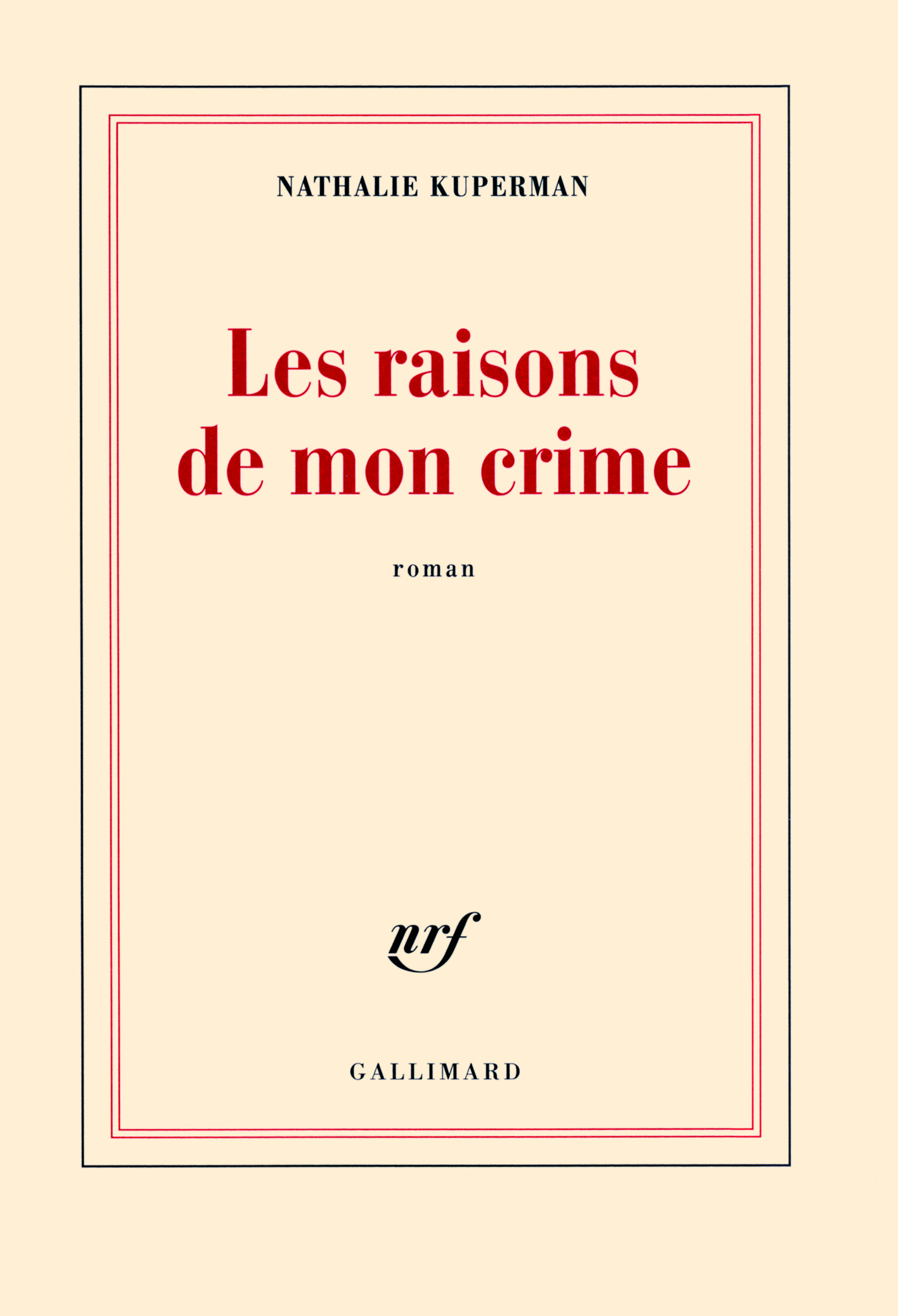 RAISONS DE MON CRIME